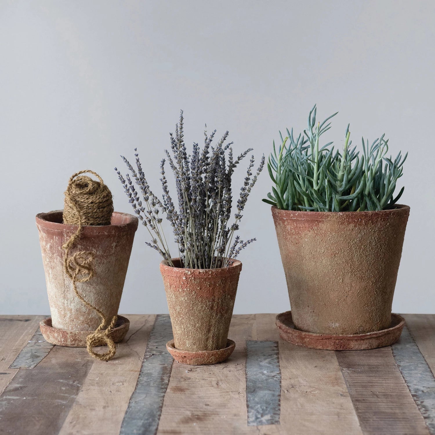 Distressed Cement Planters