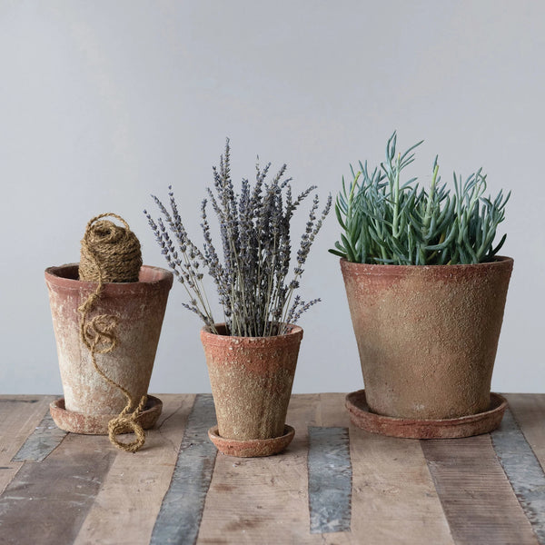 Distressed Cement Planters