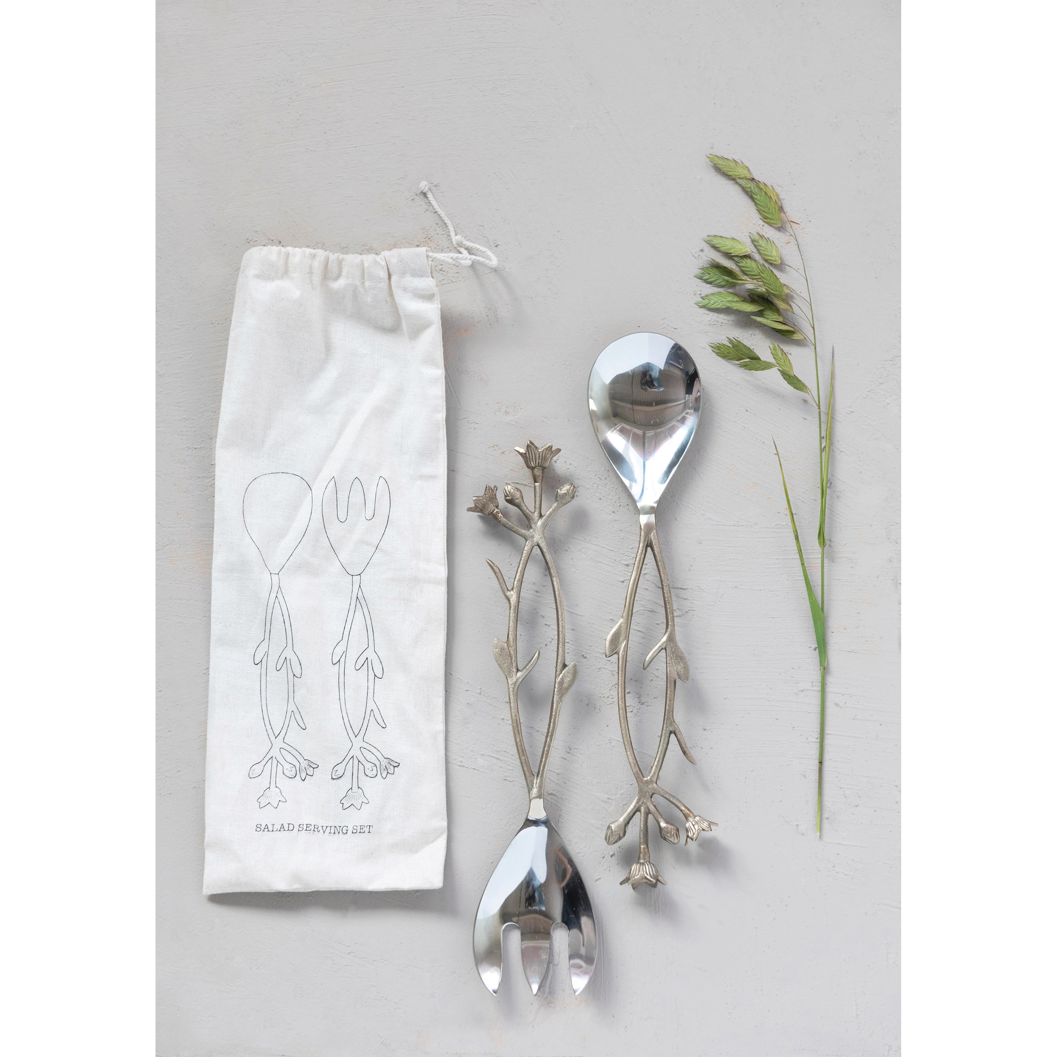 Floral Salad Servers