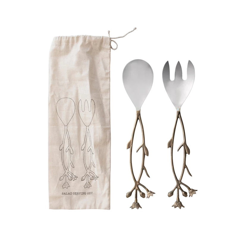 Floral Salad Servers