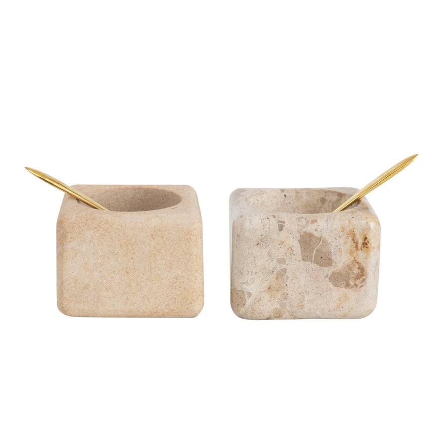 Marble and Sandstone Pinch Pots