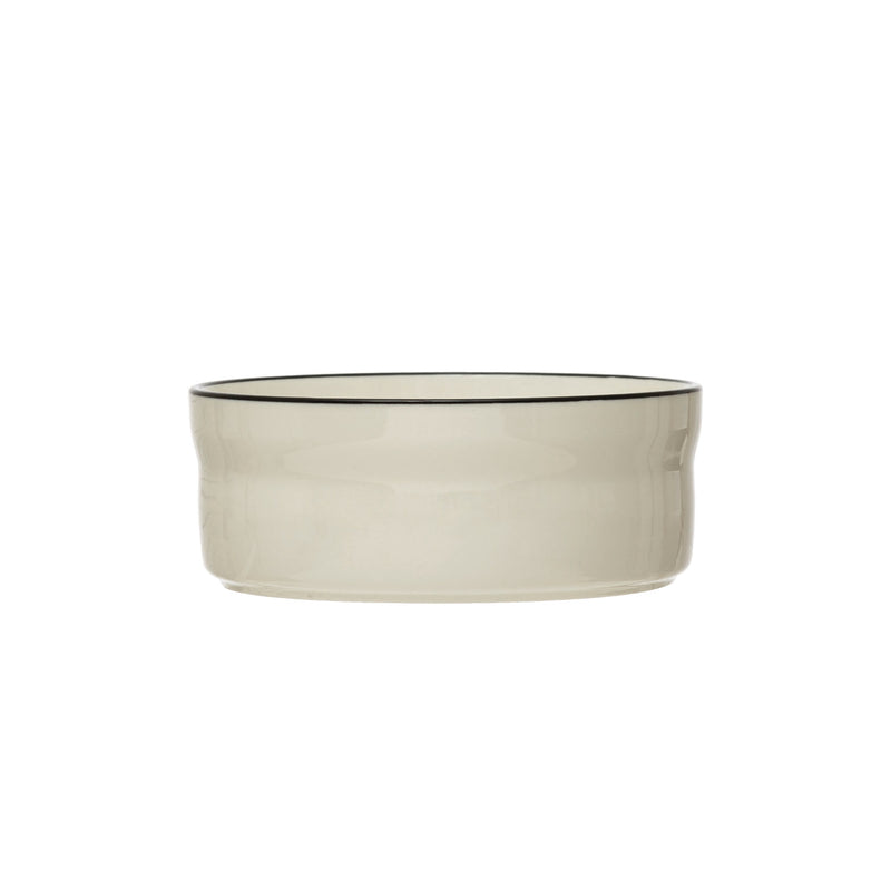 17 oz./2 Cup Stoneware Pet Bowl with Black Rim