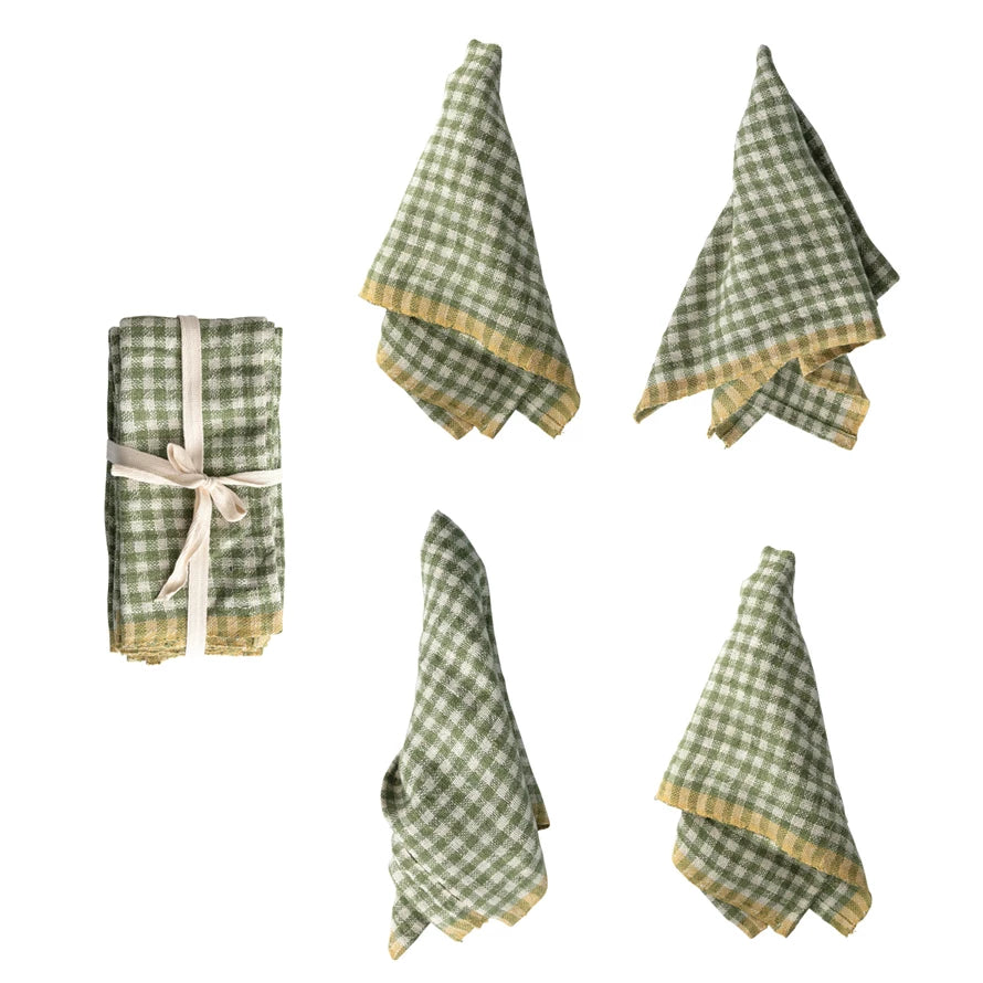 Green Gingham Napkins