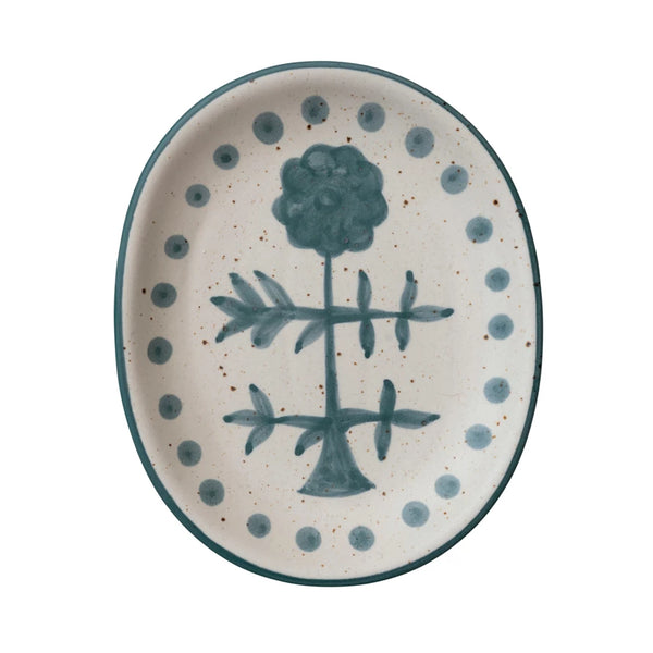 Floral Stoneware Platter