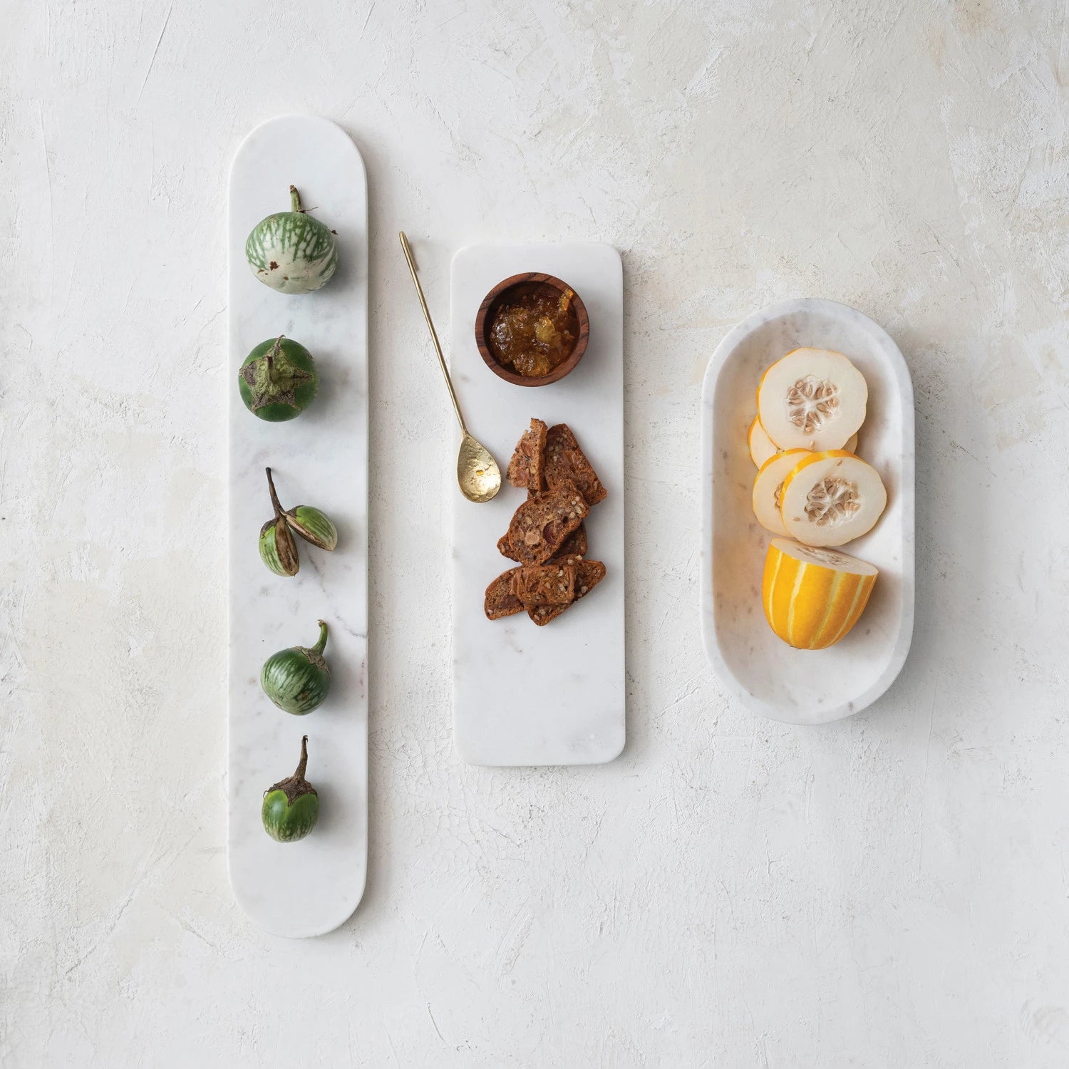 Marble Board & Acacia Bowl Serving Set
