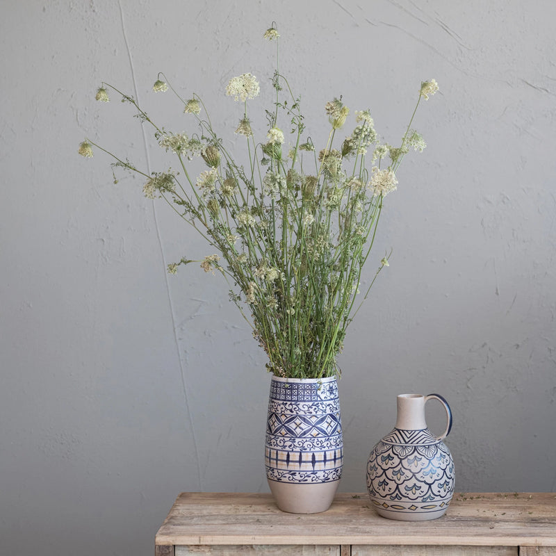 Rustic Hand-Painted Handled Vase