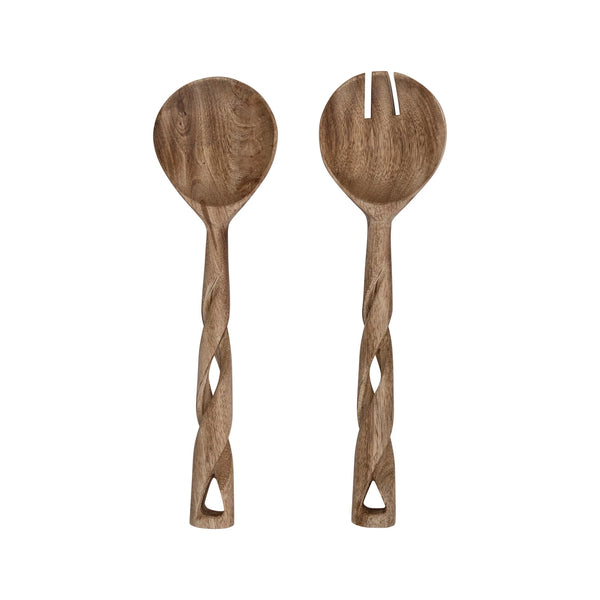 Hand-Carved Mango Wood Serving Spoons
