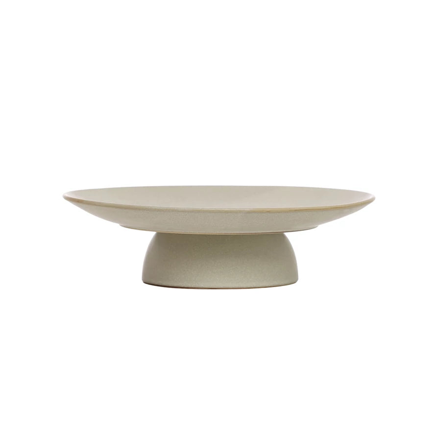 Cream Reactive Glaze Pedestal