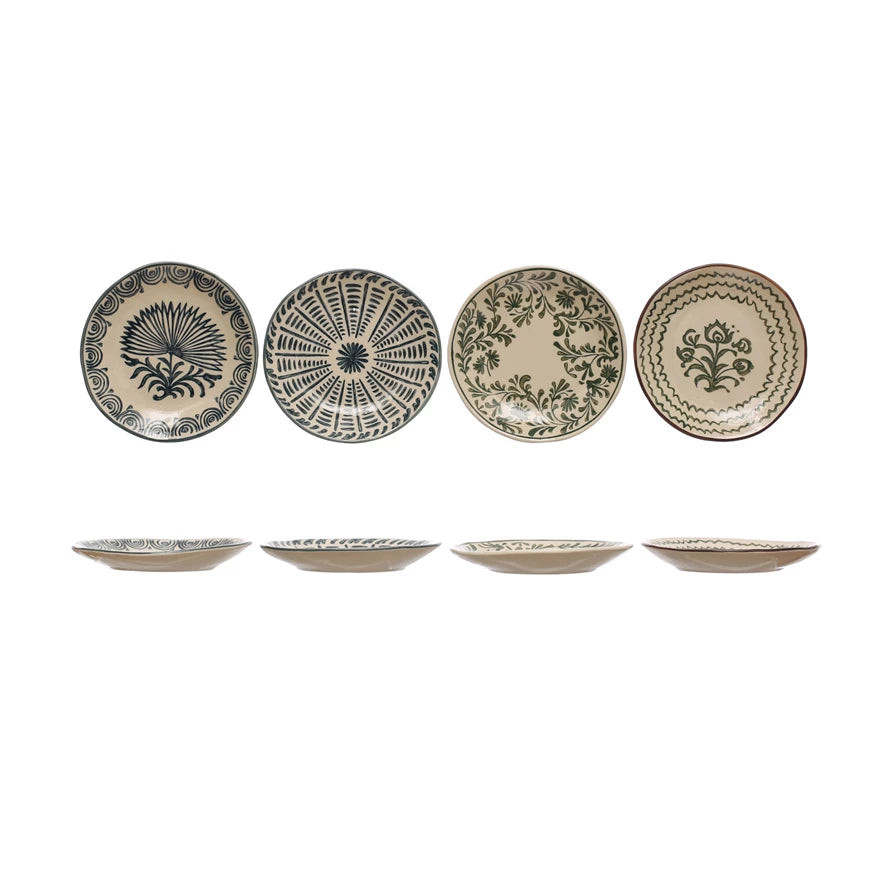 Floral Stoneware Plates