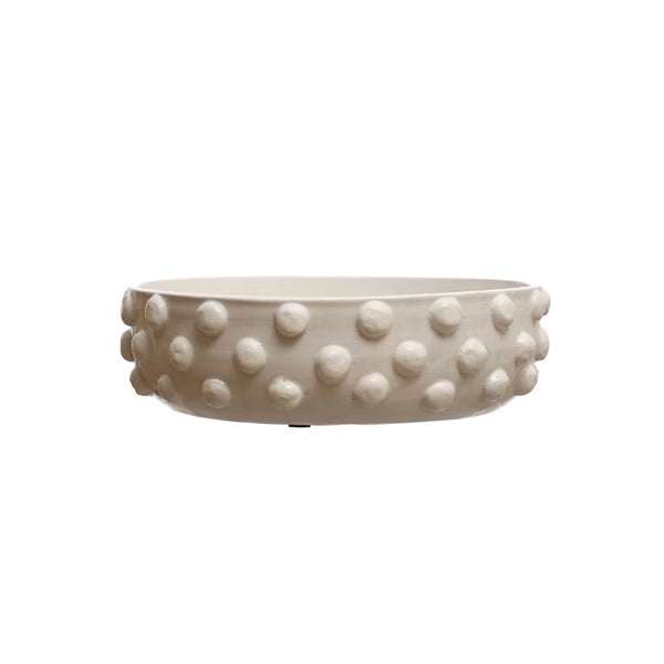 White Decorative Hobnail Bowl