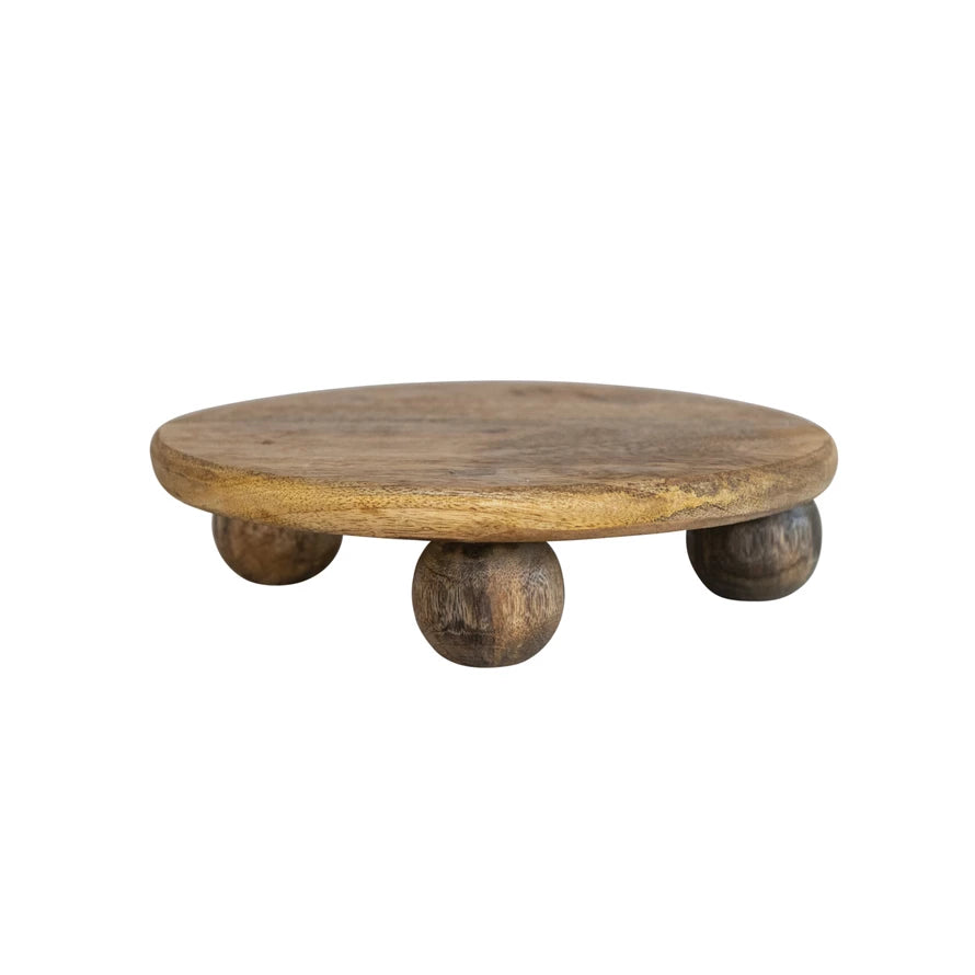 Round Mango Wood Pedestal