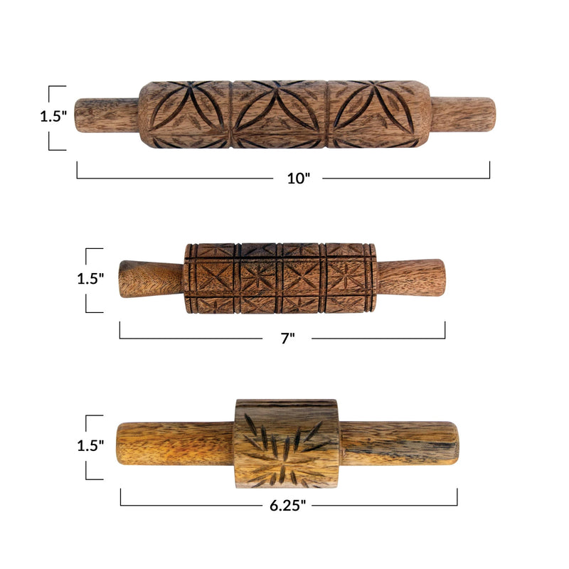 Hand-Carved Wood Rolling Pin