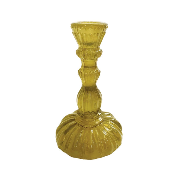 Chartreuse Glass Taper Holder