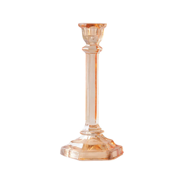 Peach Glass Candlestick