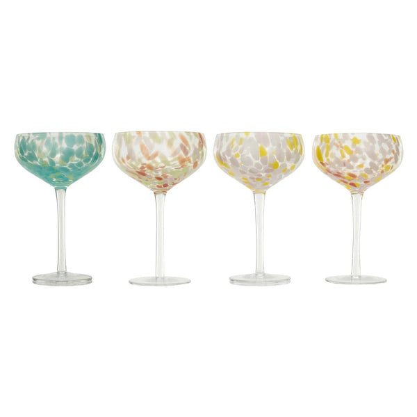 Blown Glass Confetti Coupe Glass