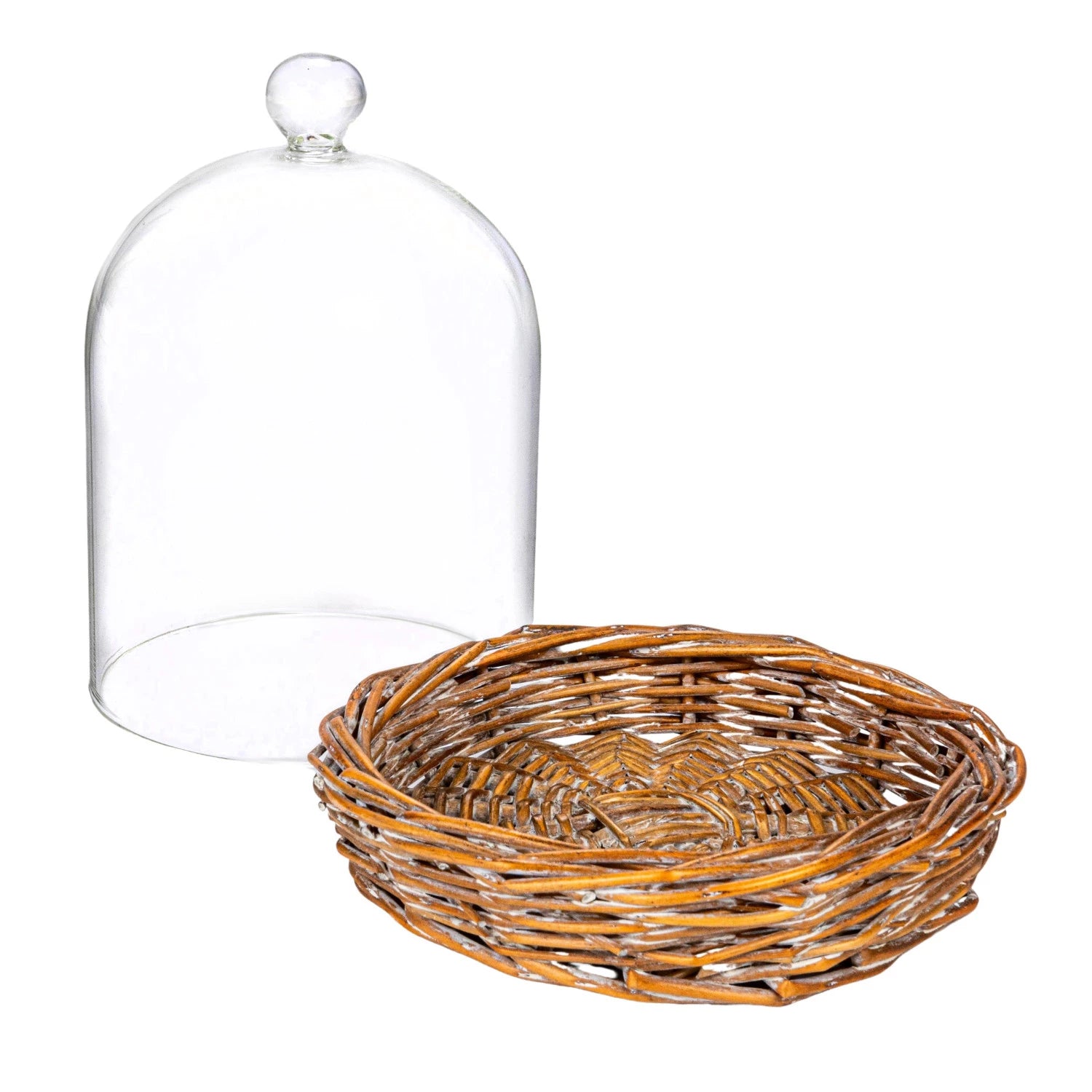 Cloche with Woven Tray
