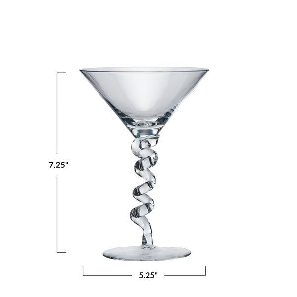 Swirl Stemmed Martini Glass