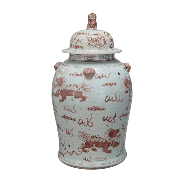 Foo Dogs Porcelain Ginger Jar