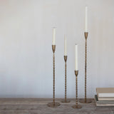 Brass Chain Link Taper Candle Holders
