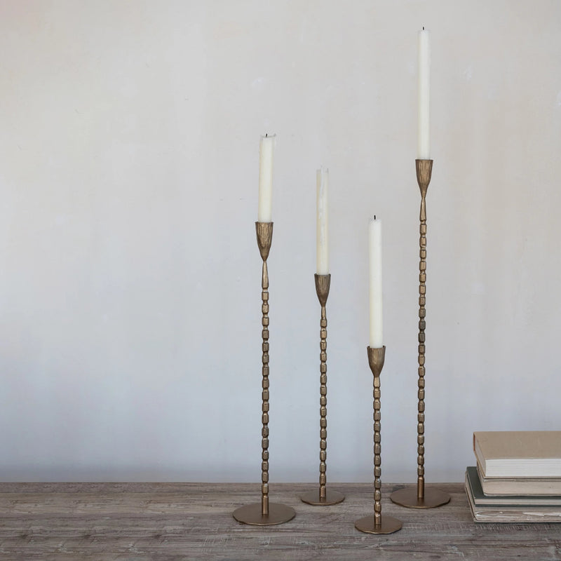 Brass Chain Link Taper Candle Holders