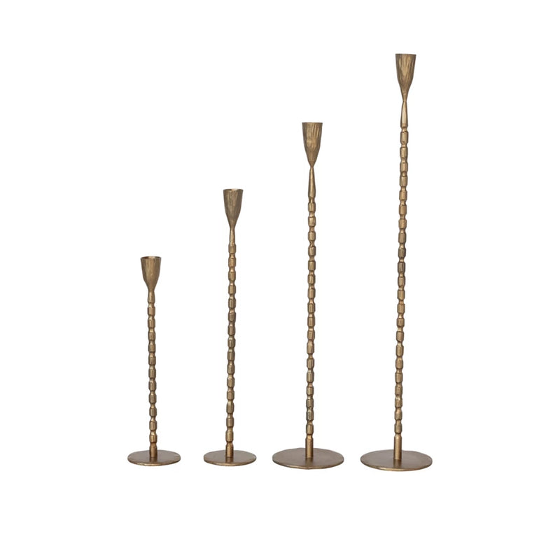 Brass Chain Link Taper Candle Holders