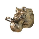 Gold Hippo Head with Eyeglasses