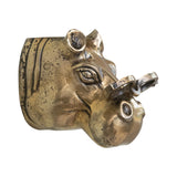 Gold Hippo Head with Eyeglasses