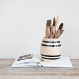 Striped Stoneware Crock