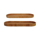 Oval Hand-Woven Rattan Trays