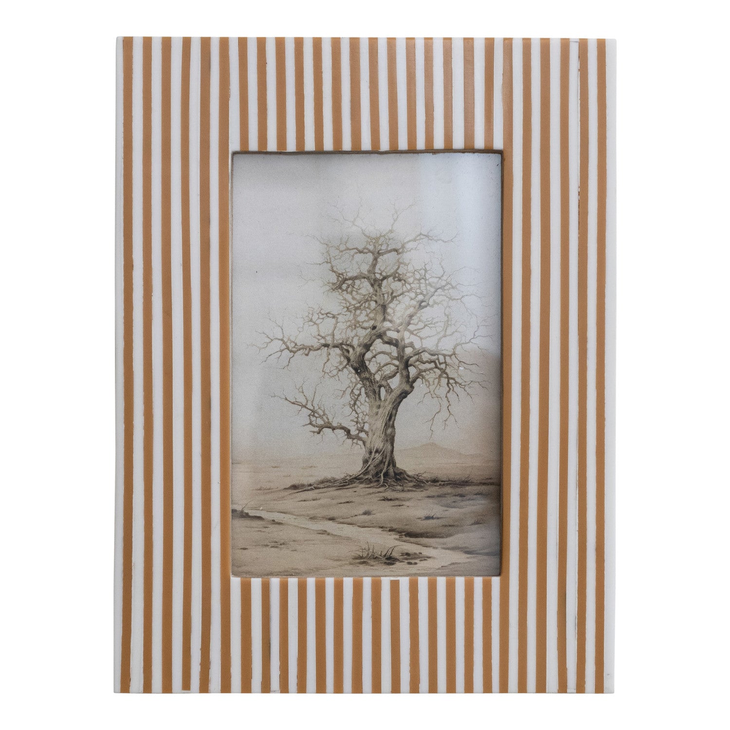 Caramel Striped Resin Photo Frame