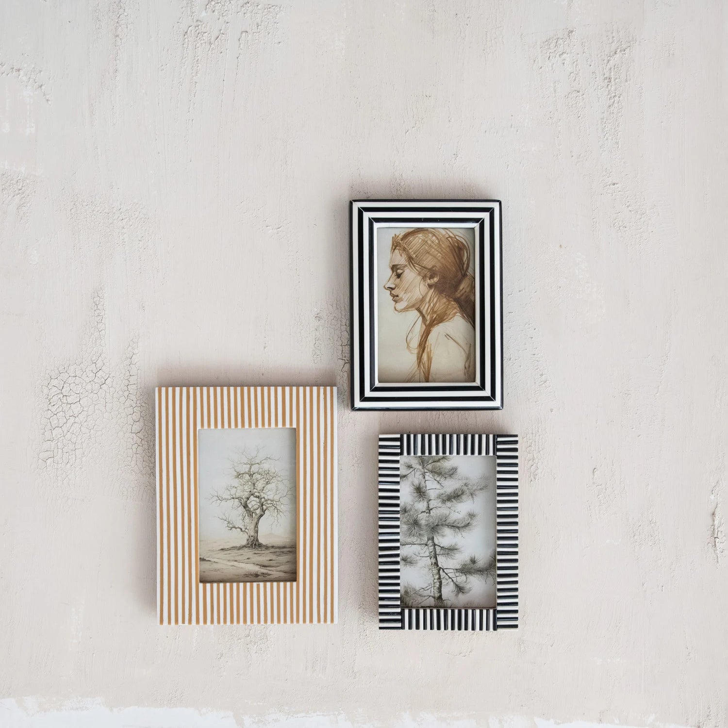 Caramel Striped Resin Photo Frame
