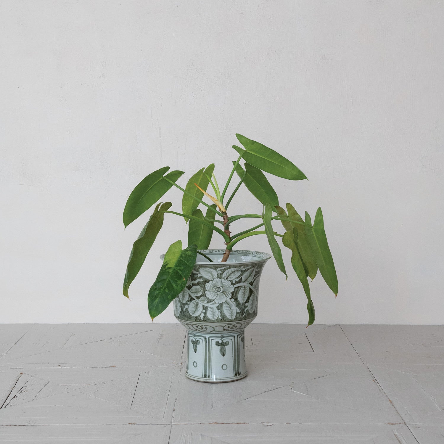 Hand-Painted Artisan Footed Planter