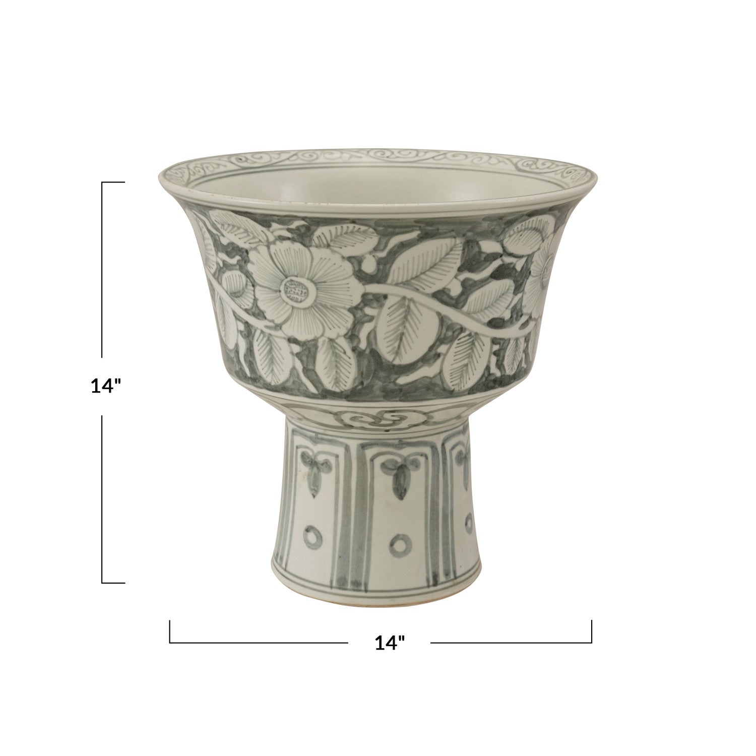 Hand-Painted Artisan Footed Planter