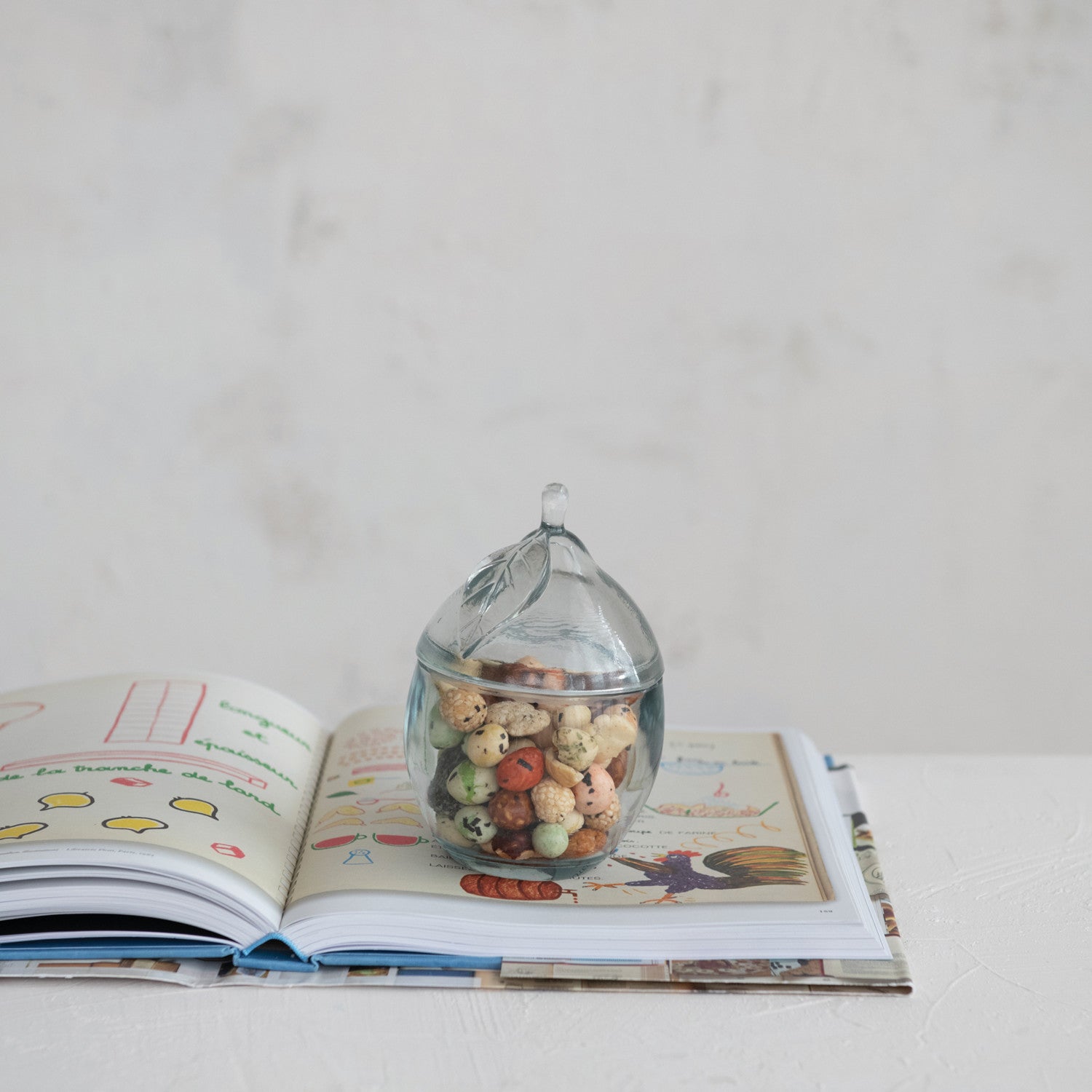 Pressed Glass Lemon Shaped Jar