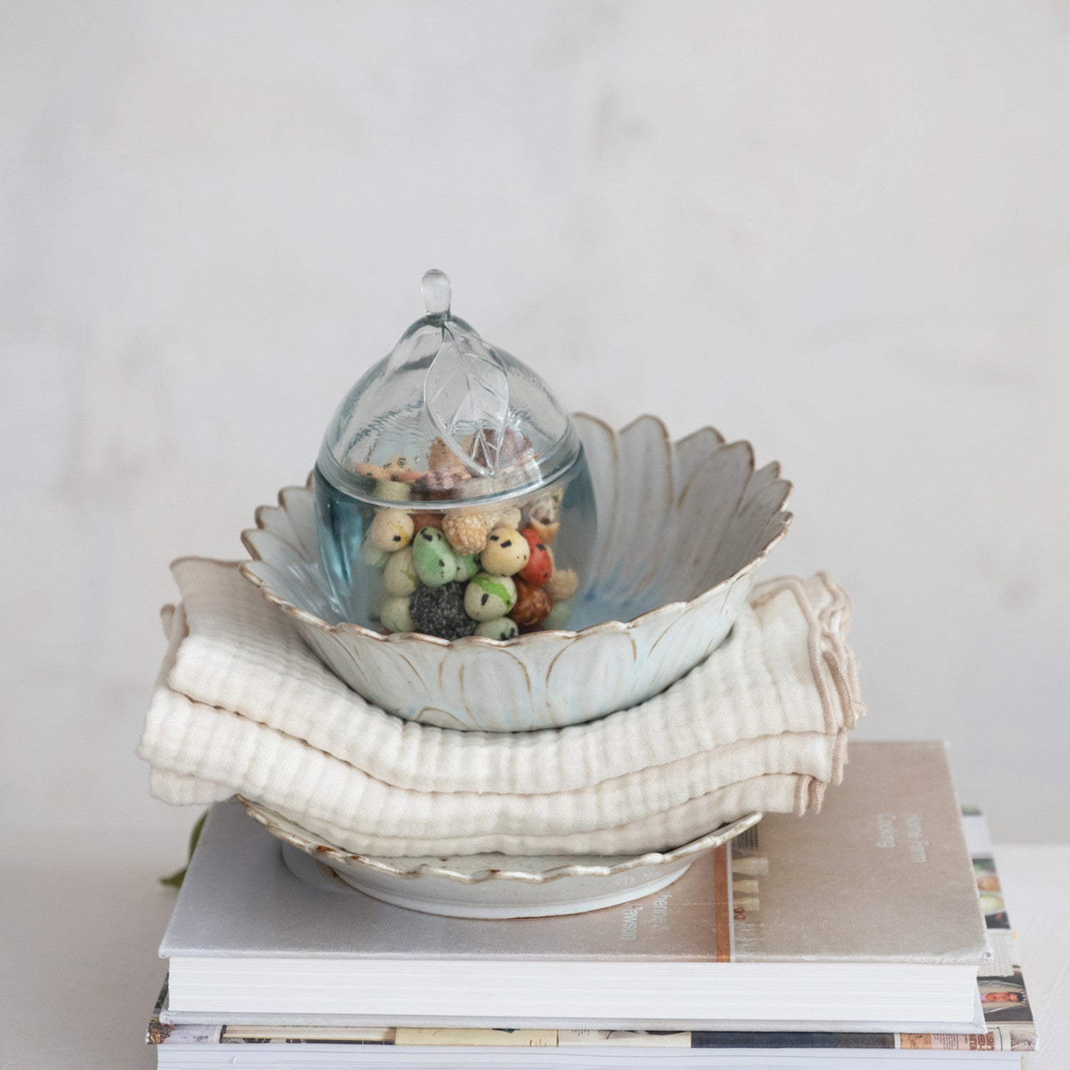 Pressed Glass Lemon Shaped Jar
