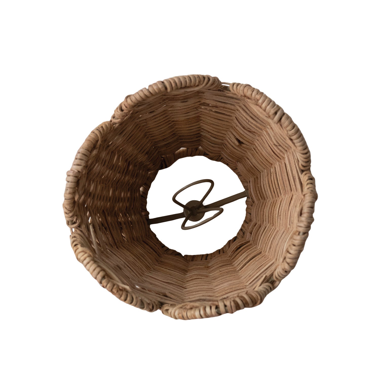 Rattan Clip-on Scalloped Lampshade
