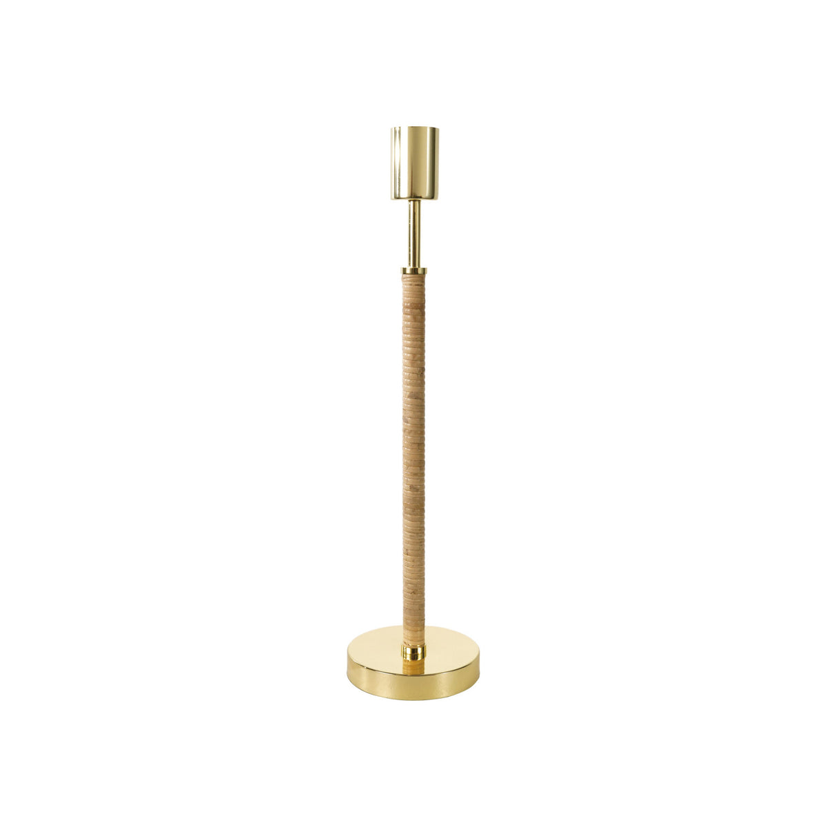 Bamboo Wrapped Metal Lamp (Shade Not Included)