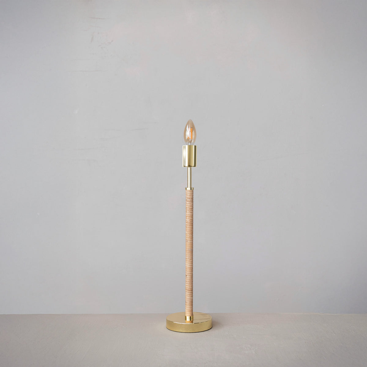 Bamboo Wrapped Metal Lamp (Shade Not Included)