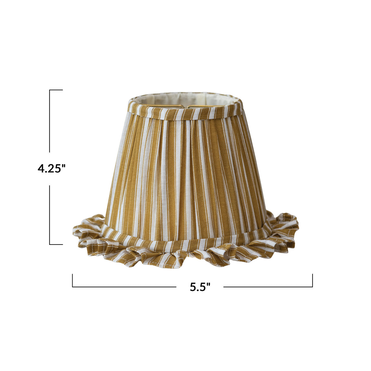 Gold Stripe Pleated Clip-on Lampshade