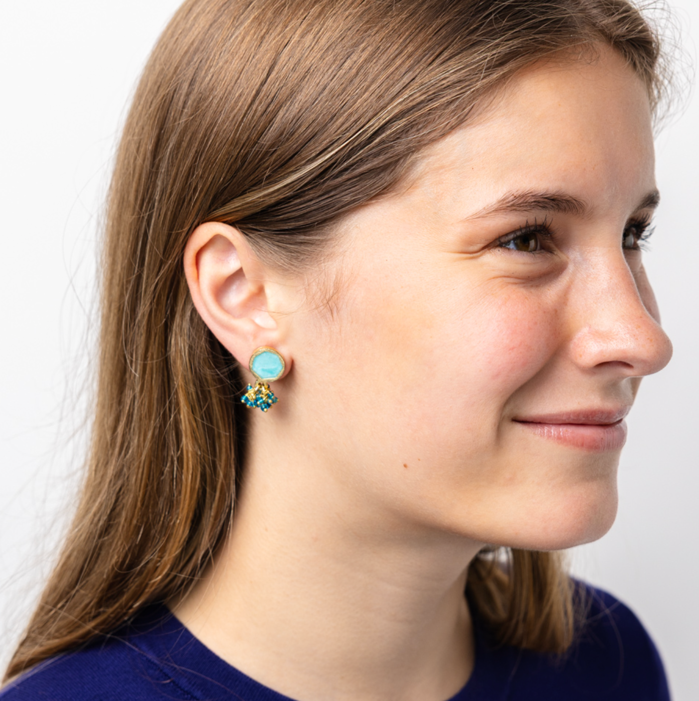 Turquoise Enamel Earring