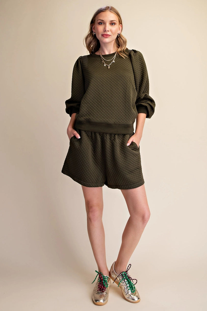 Quilted Sweatshirt & Shorts
