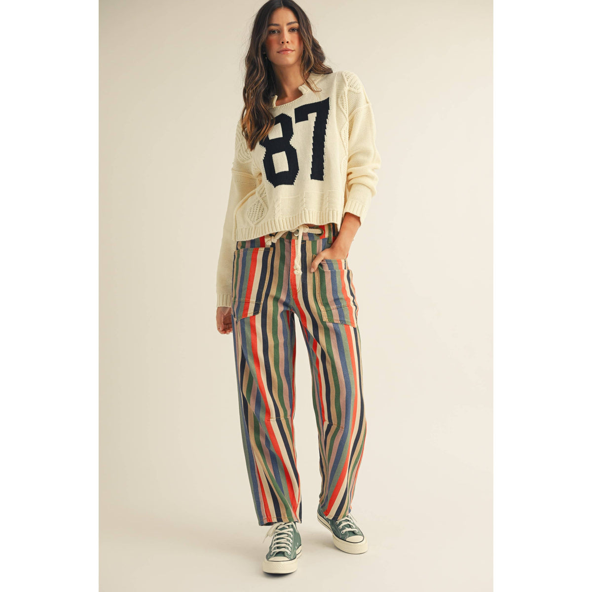 Multi Stripes Relaxed Fit Pants