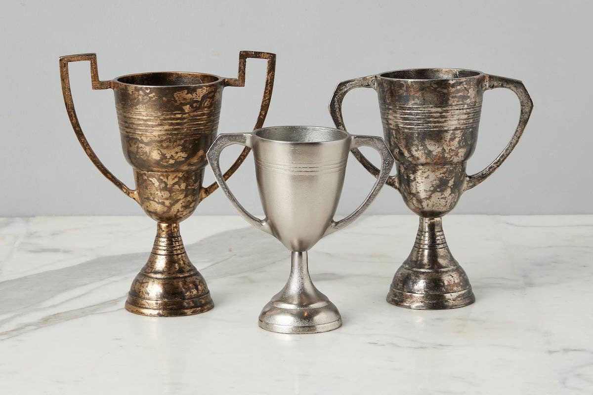 Distressed Silver Vintage Trophy Cup