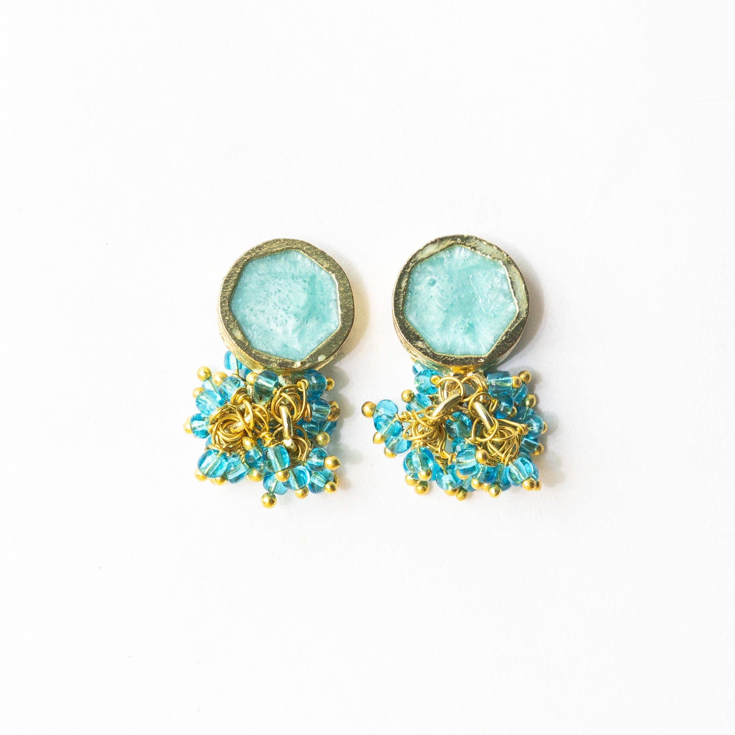 Turquoise Enamel Earring