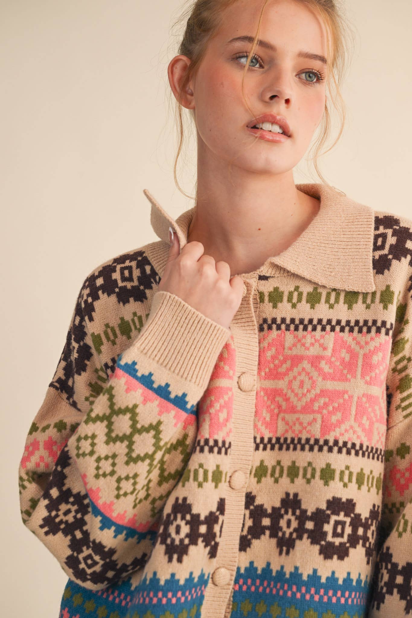 Multi Color Fair Isle Cardigan