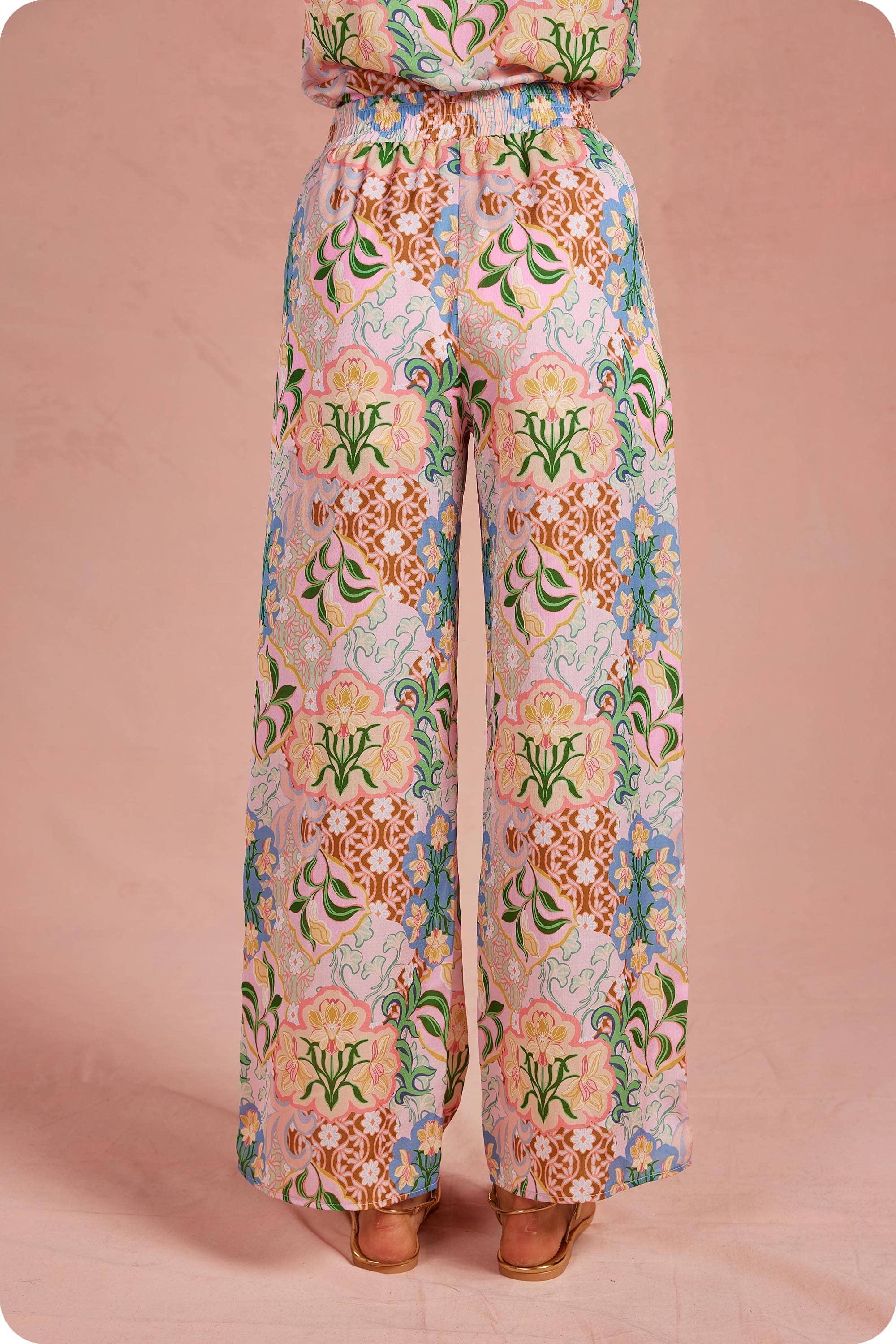 Garden Party Crochet Satin Pants