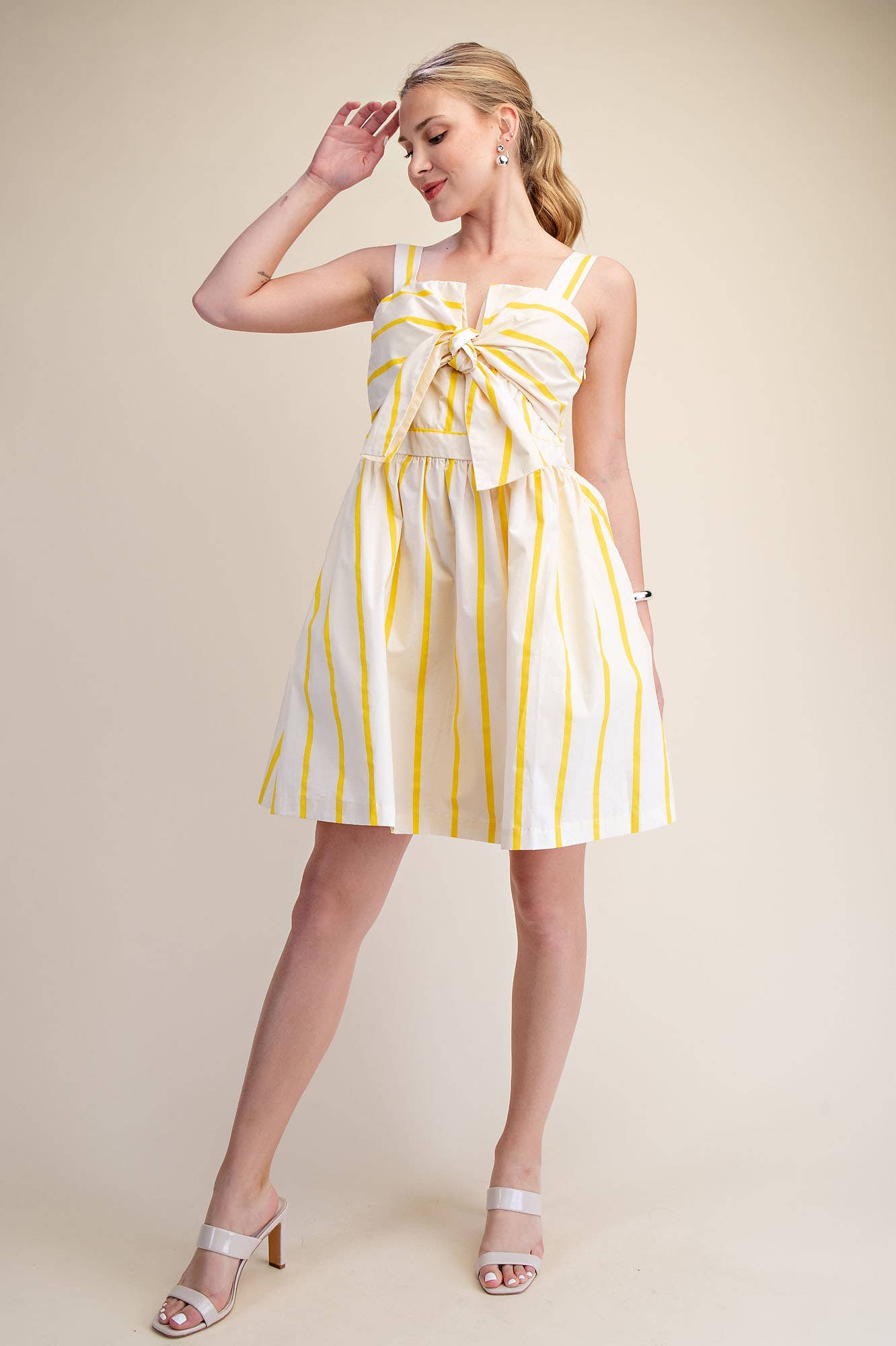 Tie Front Stripe Mini Dress