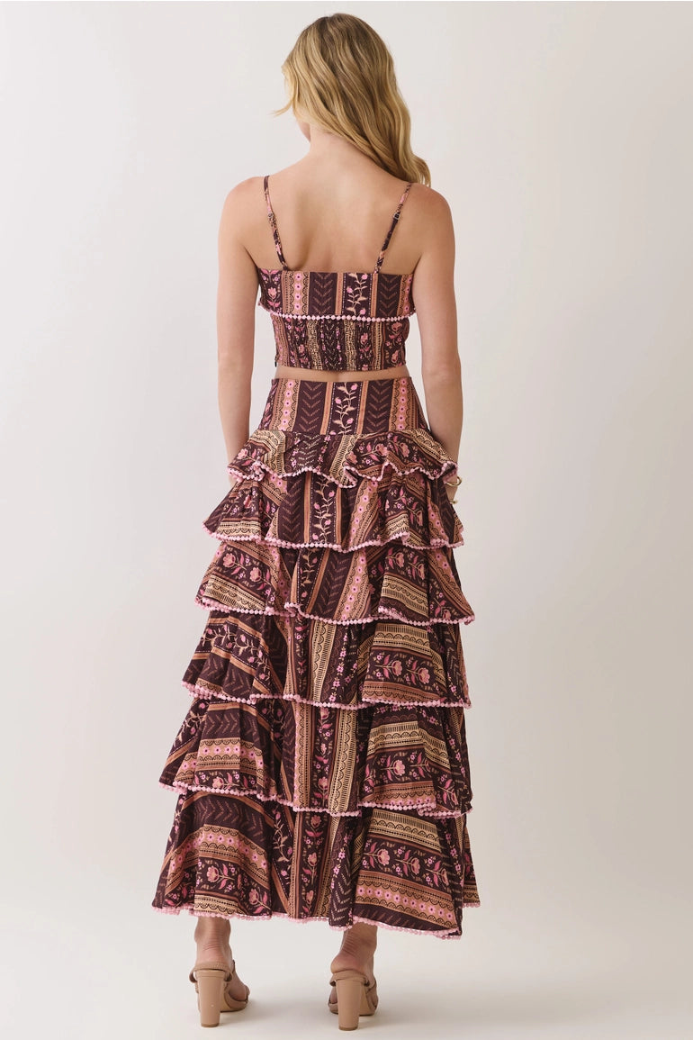 Tiered Ruffle Maxi & Smocked Cami Top