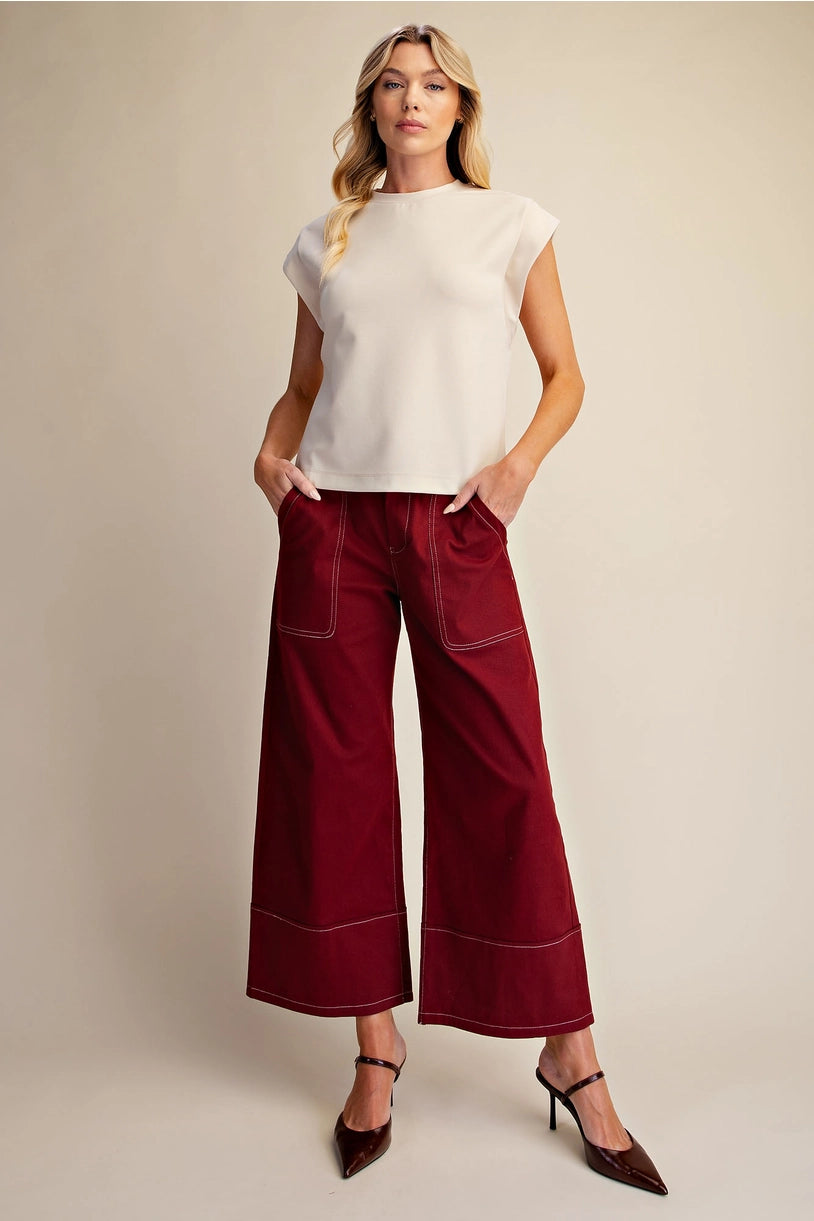 High Rise Stitch Detail Jeans
