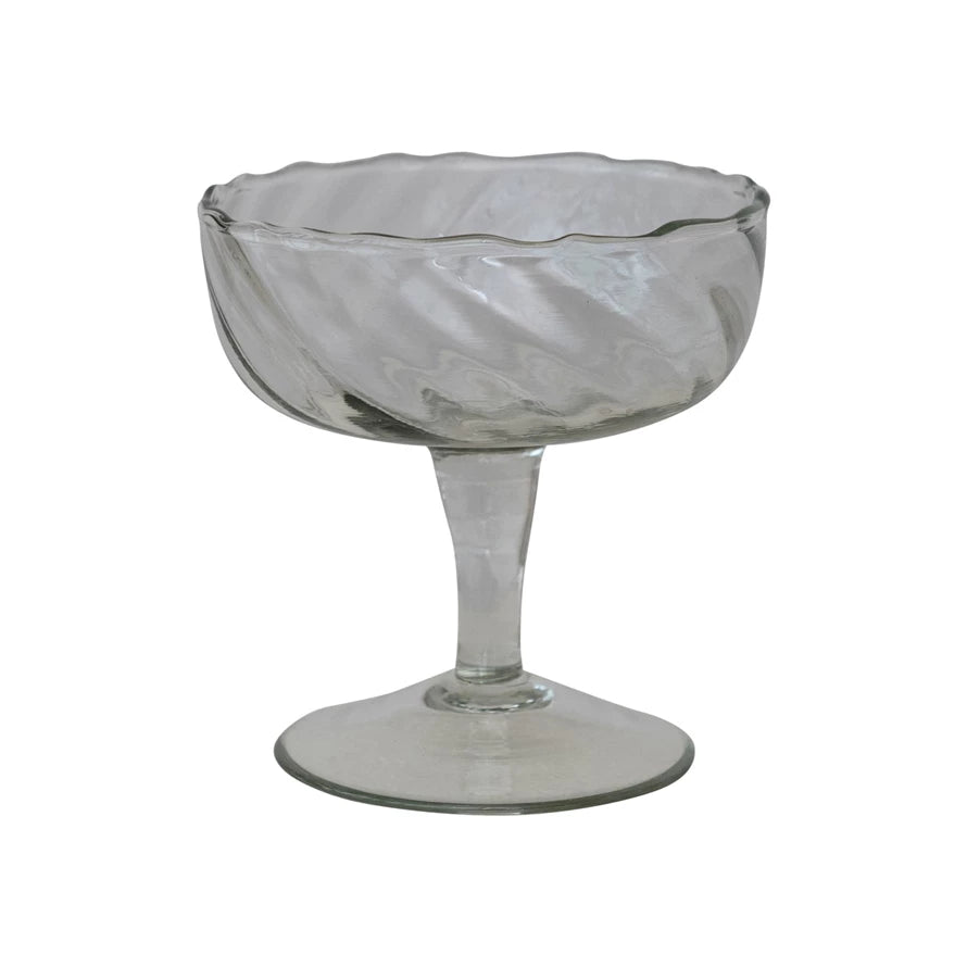 Handblown Twisted Stem Coupe Glass
